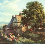 Adrian Ludwig Richter St.-Annen-Kirche zu Graupen in Bohmen Germany oil painting artist